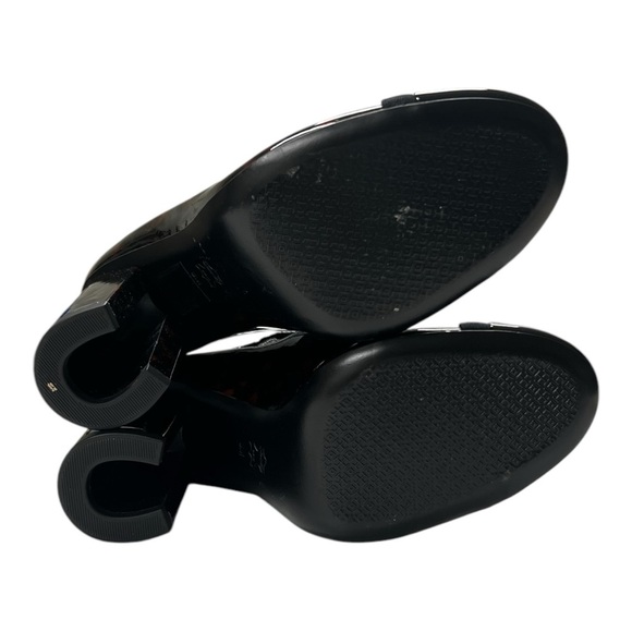 Tory Burch Tortoise Shell Patent Leather Mary Jane Criss Cross Pumps Size 8 - Picture 4 of 6